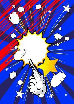 Cartoon background, colorful comic book backdrop. Retro vector comics pop a.. Stock Illustration