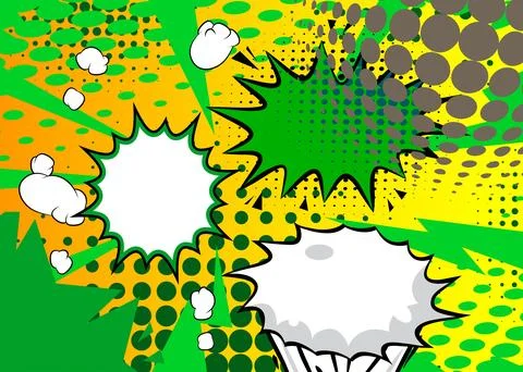 Cartoon background, colorful comic book backdrop. Retro vector comics pop a.. Stock Illustration