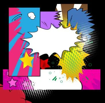 Cartoon background, comic book backdrop. Retro vector comics pop art design. Stock Illustration