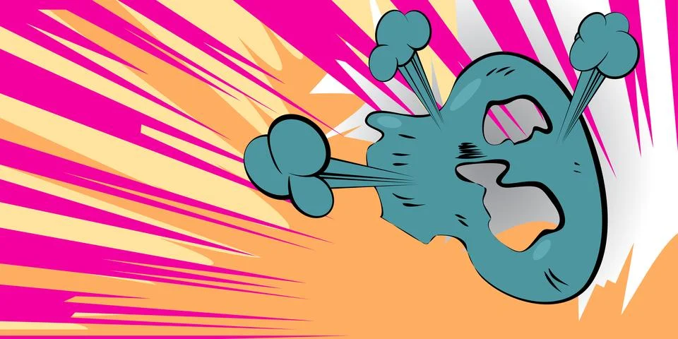 Cartoon Background, comic book backdrop. Retro vector comics pop art illust.. Illustrazione stock