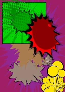 Cartoon background, comic book backdrop. Retro vector comics pop art design. Stock Illustration