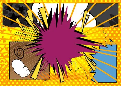 Cartoon Background, comic book backdrop. Retro vector comics pop art design. Stockillustratie