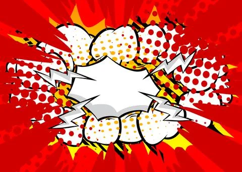Cartoon Background, comic book backdrop. Retro vector comics pop art design. Stock Illustration