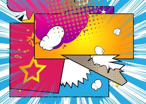 Cartoon background, comic book backdrop. Retro vector comics pop art design. イラスト素材