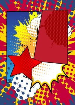Cartoon background, comic book backdrop. Retro vector comics pop art design. Stock Illustration