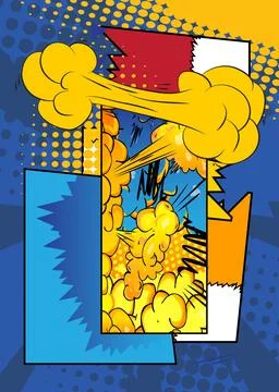 Cartoon background, comic book backdrop. Retro vector comics pop art design. Stock Illustration