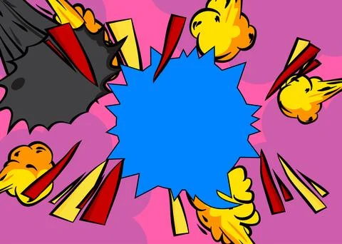 Cartoon background, comic book backdrop. Retro vector comics pop art design. Illustrazione stock