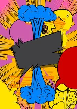 Cartoon background, comic book backdrop. Retro vector comics pop art design. Illustrazione stock