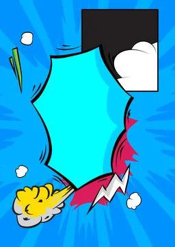 Cartoon background, comic book backdrop. Retro vector comics pop art design. Stockillustratie