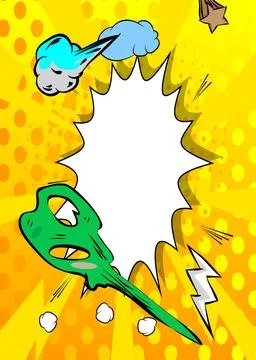 Cartoon background, comic book backdrop. Retro vector comics pop art design. Stock Illustration