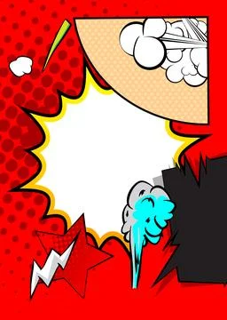 Cartoon background, comic book backdrop. Retro vector comics pop art design. Stock Illustration