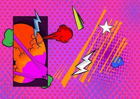 Cartoon background, comic book backdrop. Retro vector comics pop art design. Illustrazione stock