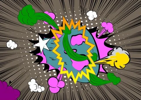 Cartoon background, comic book backdrop. Retro vector comics pop art design. Stock Illustration