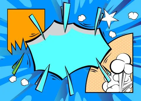 Cartoon background, comic book backdrop. Retro vector comics pop art design. Stock Illustration