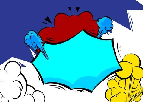 Cartoon background, comic book backdrop. Retro vector comics pop art design. 库存插图