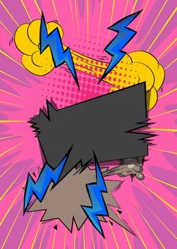 Cartoon background, comic book backdrop. Retro vector comics pop art design. Stock Illustration