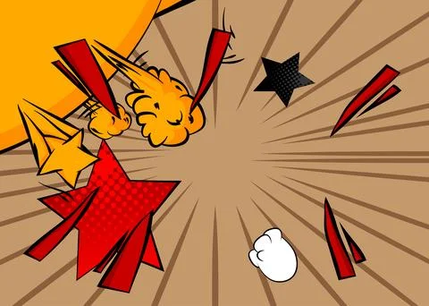 Cartoon background, comic book backdrop. Retro vector comics pop art design. 스톡 일러스트