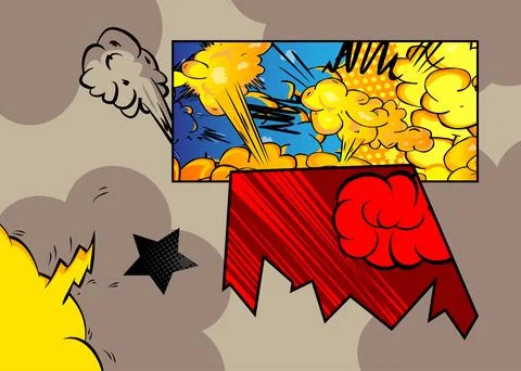 Cartoon background, comic book backdrop. Retro vector comics pop art design. Stock Illustration