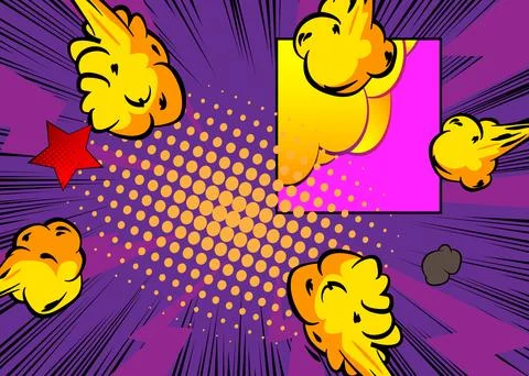 Cartoon background, comic book backdrop. Retro vector comics pop art design. 库存插图