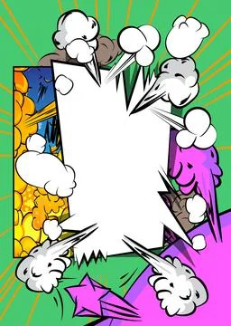 Cartoon background, comic book backdrop. Retro vector comics pop art design. Stockillustratie