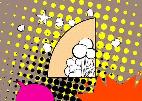 Cartoon background, comic book backdrop. Retro vector comics pop art design. Stock Illustration