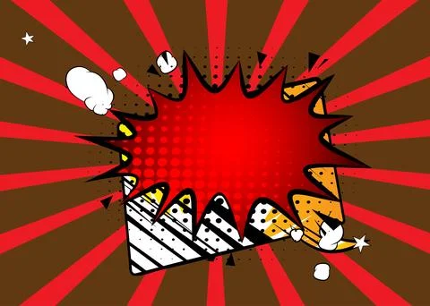 Cartoon background, comic book backdrop. Retro vector comics pop art design. Stock Illustration