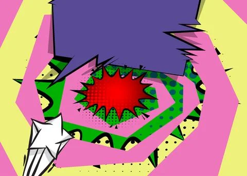 Cartoon background, comic book backdrop. Retro vector comics pop art design. 库存插图