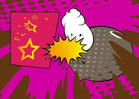 Cartoon background, comic book backdrop. Retro vector comics pop art design. Stock Illustration