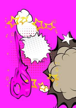 Cartoon background, comic book backdrop. Retro vector comics pop art design. Stock Illustration