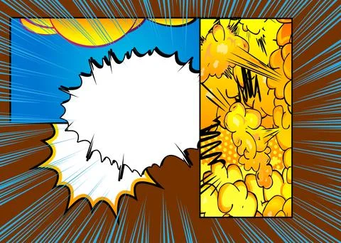 Cartoon background, comic book backdrop. Retro vector comics pop art design. 库存插图