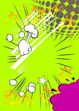 Cartoon background, comic book backdrop. Retro vector comics pop art design. 库存插图