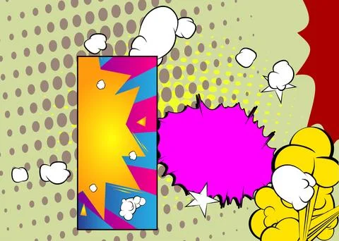 Cartoon background, comic book backdrop. Retro vector comics pop art design. イラスト素材