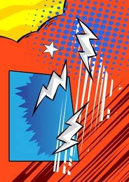 Cartoon background, comic book backdrop. Retro vector comics pop art design. 库存插图