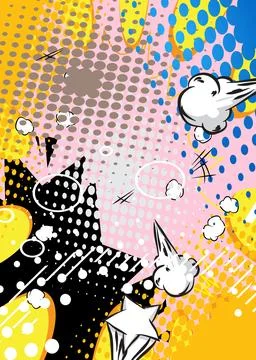 Cartoon background, comic book backdrop. Retro vector comics pop art design. 库存插图