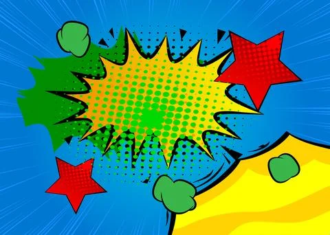 Cartoon background, comic book backdrop. Retro vector comics pop art design. Stock Illustration