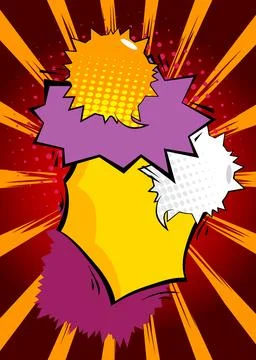 Cartoon background, comic book backdrop. Retro vector comics pop art design. 库存插图