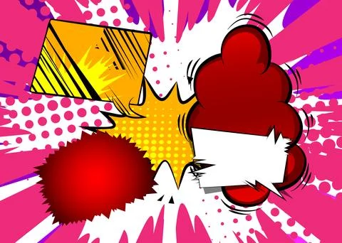 Cartoon background, comic book backdrop. Retro vector comics pop art design. 库存插图