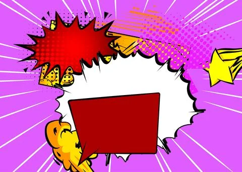 Cartoon background, comic book backdrop. Retro vector comics pop art design. Stock Illustration