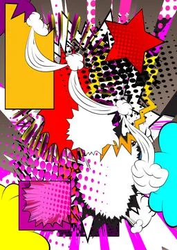 Cartoon Background, comic book burst poster. Retro vector comics pop art de.. Illustrazione stock