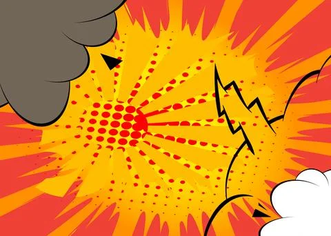 Cartoon Background, comic book exploding backdrop. Retro vector comics pop .. Stockillustratie