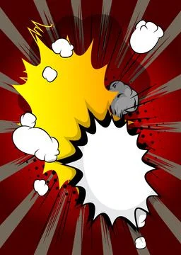 Cartoon Background, comic book exploding backdrop. Retro vector comics pop .. Illustrazione stock