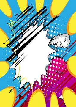 Cartoon Background, comic book exploding backdrop. Retro vector comics pop .. Stock Illustration