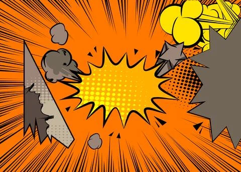 Cartoon background, comic book gray and yellow retro vector comics pop art .. Illustrazione stock