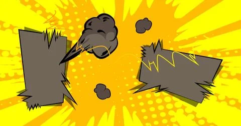 Cartoon background, comic book gray and yellow retro vector comics pop art .. Stock Illustration