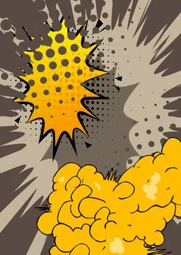 Cartoon background, comic book gray and yellow retro vector comics pop art .. Illustrazione stock