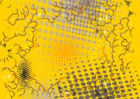 Cartoon background, comic book gray and yellow retro vector comics pop art .. Stockillustratie