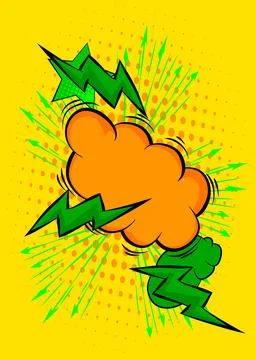 Cartoon background, comic book green and yellow backdrop. Retro vector comi.. Stockillustratie