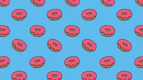 Cartoon Background Donut Stock Footage 229960448