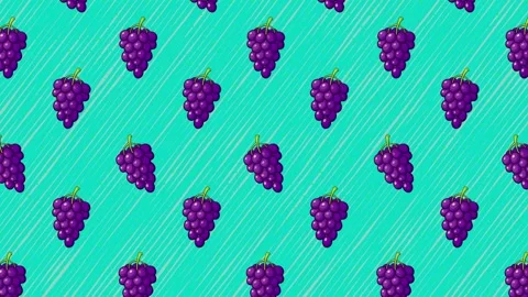 Cartoon Background - Grape 4 Stock Footage 212129582