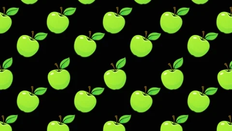 Cartoon Background - Green Apple 2 Stock Footage 212130254